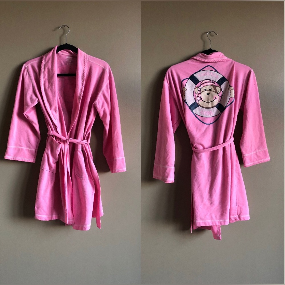 La Senza Girl Monkey Pink Robe Size XL/XXL